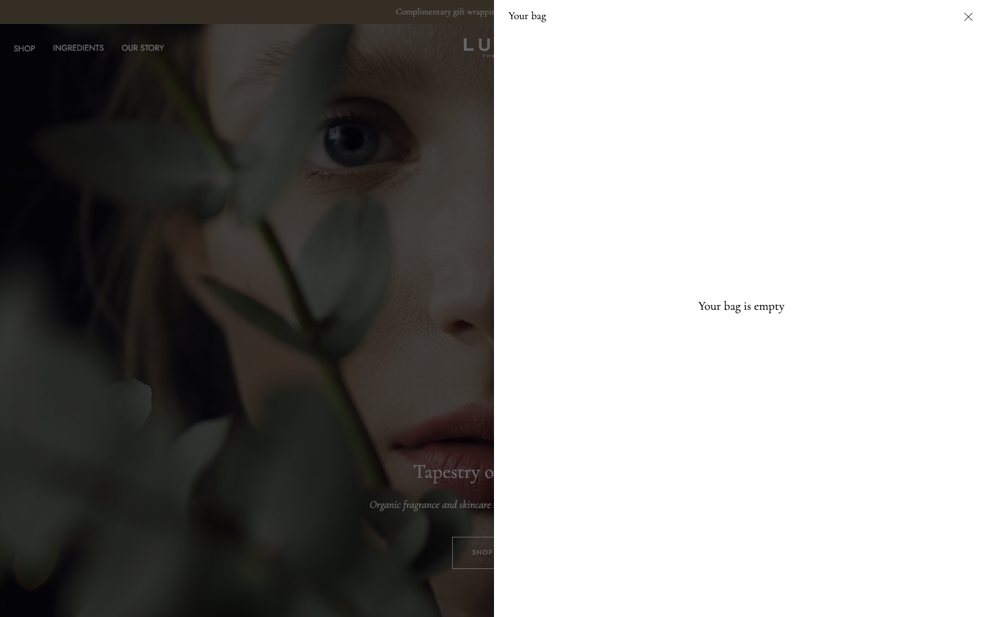 Cart → panel opened — Navi+ on the Luxe Shopify theme Cart → panel opened — Navi+ on the Luxe Shopify theme