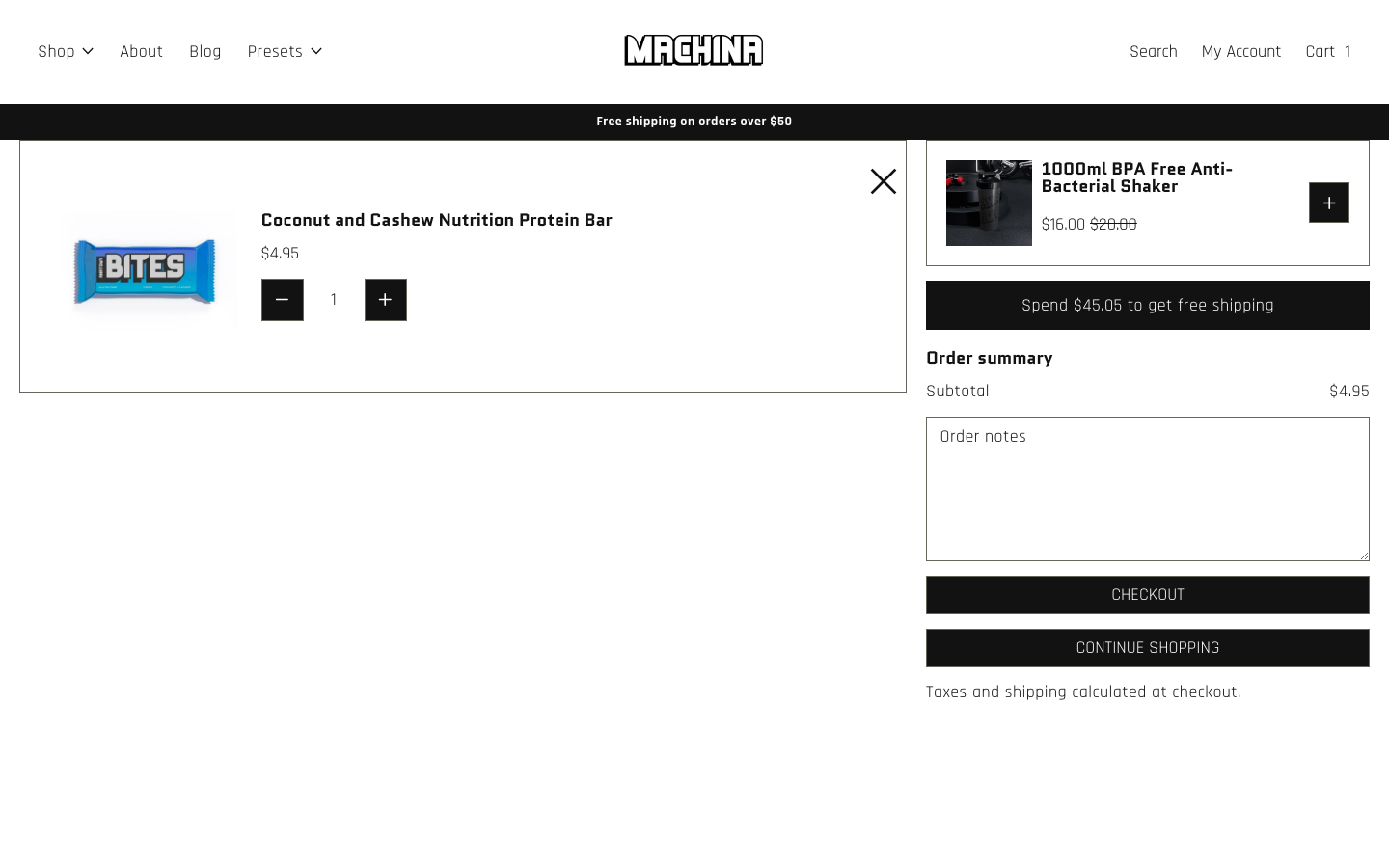 Cart → panel opened — Navi+ on the Machina Shopify theme Cart → panel opened — Navi+ on the Machina Shopify theme