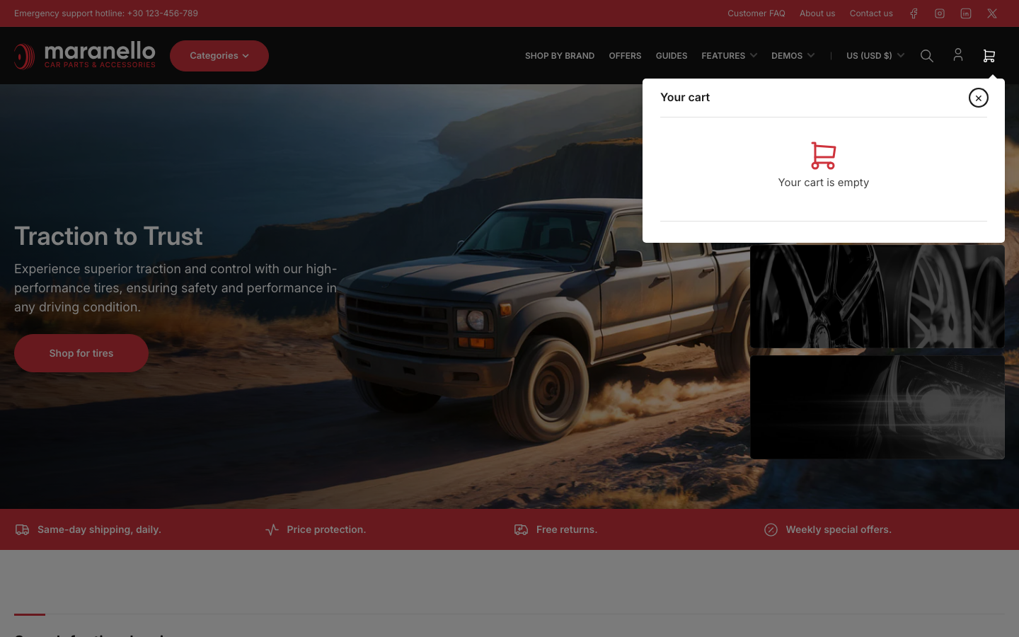 Cart → panel opened — Navi+ on the Maranello Shopify theme Cart → panel opened — Navi+ on the Maranello Shopify theme