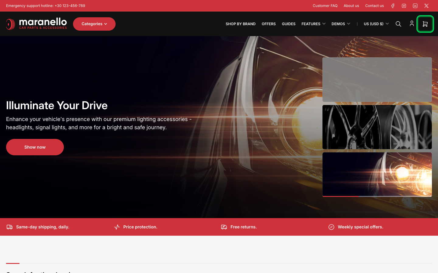 Cart → panel opened — Navi+ on the Maranello Shopify theme Cart → panel opened — Navi+ on the Maranello Shopify theme