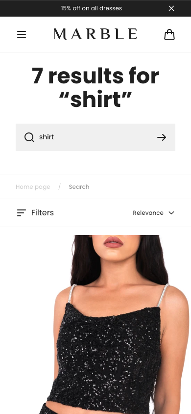 Search → panel opened — Navi+ on the Marble Shopify theme Search → panel opened — Navi+ on the Marble Shopify theme