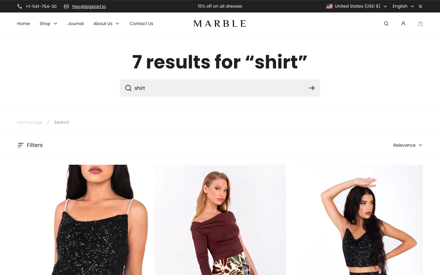 Search → panel opened — Navi+ on the Marble Shopify theme Search → panel opened — Navi+ on the Marble Shopify theme
