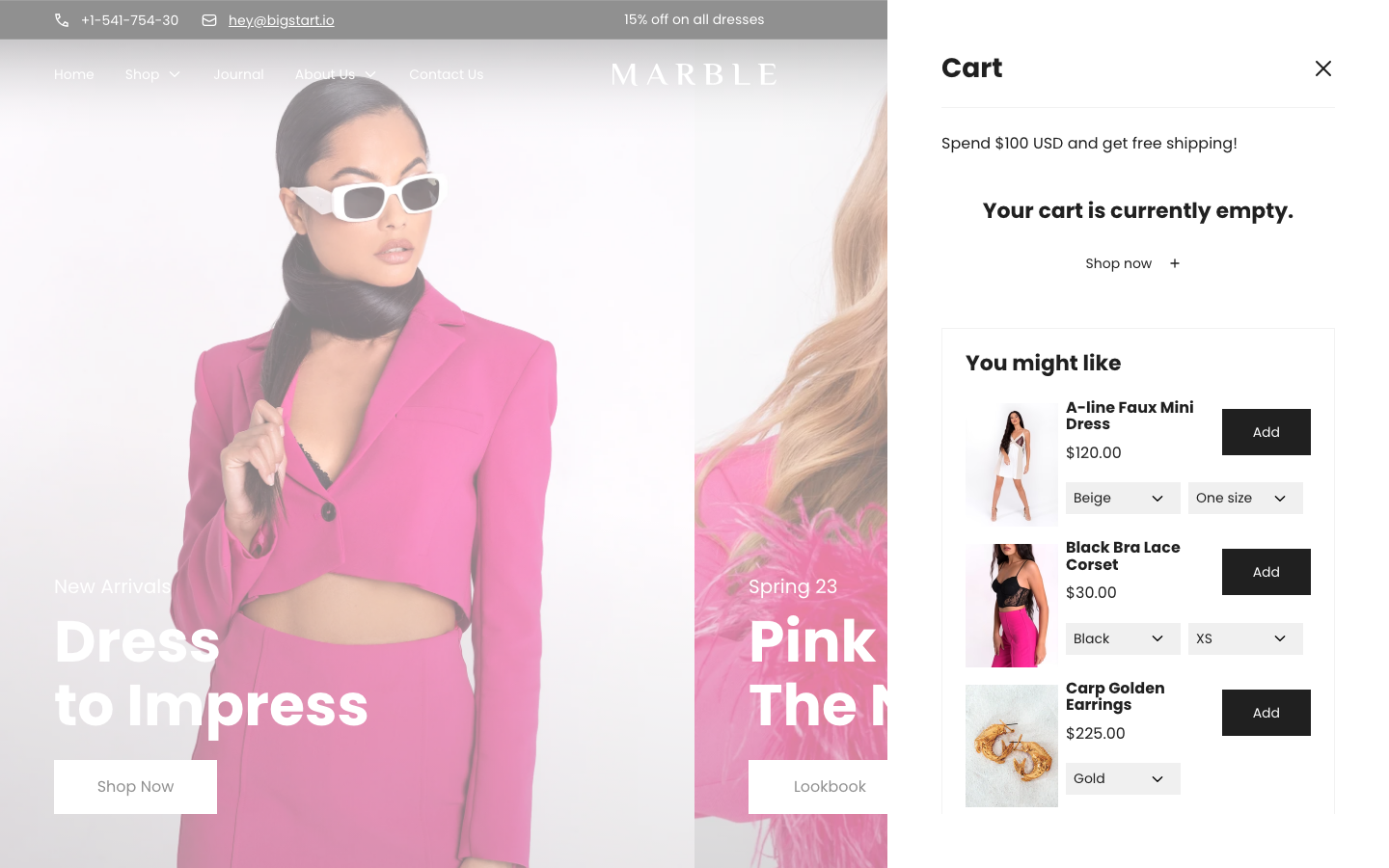 Cart → panel opened — Navi+ on the Marble Shopify theme Cart → panel opened — Navi+ on the Marble Shopify theme