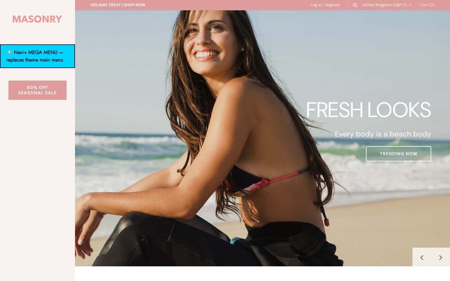 Replace main menu — Navi+ on the Masonry Shopify theme Replace main menu — Navi+ on the Masonry Shopify theme