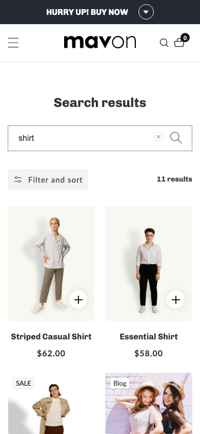 Search → panel opened — Navi+ on the Mavon Shopify theme Search → panel opened — Navi+ on the Mavon Shopify theme