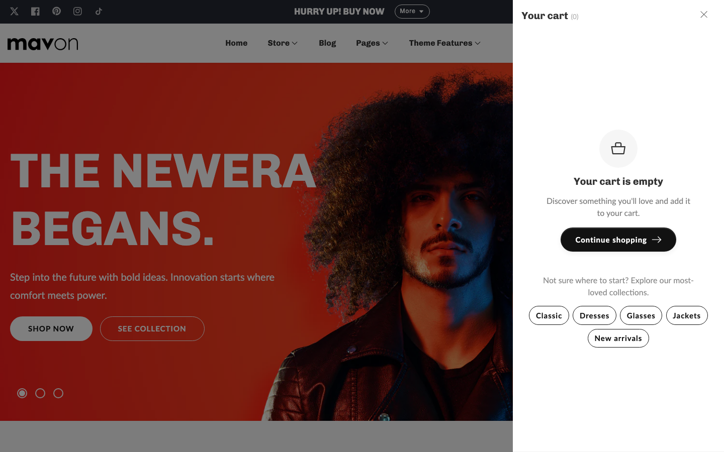 Cart → panel opened — Navi+ on the Mavon Shopify theme Cart → panel opened — Navi+ on the Mavon Shopify theme