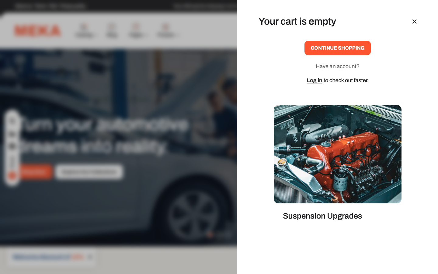 Cart → panel opened — Navi+ on the Meka Shopify theme Cart → panel opened — Navi+ on the Meka Shopify theme
