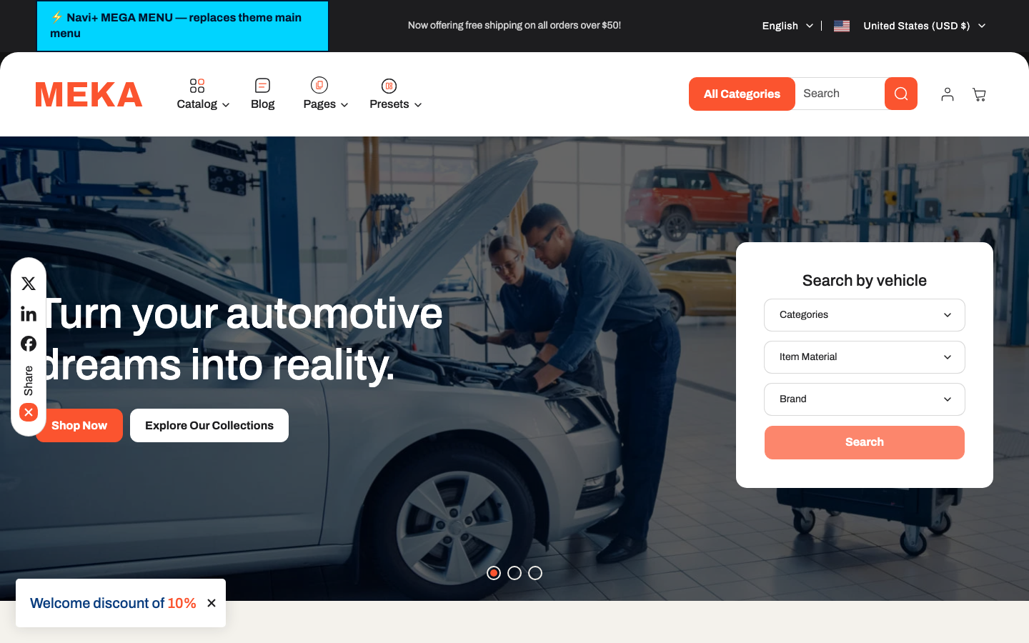 Replace main menu — Navi+ on the Meka Shopify theme Replace main menu — Navi+ on the Meka Shopify theme