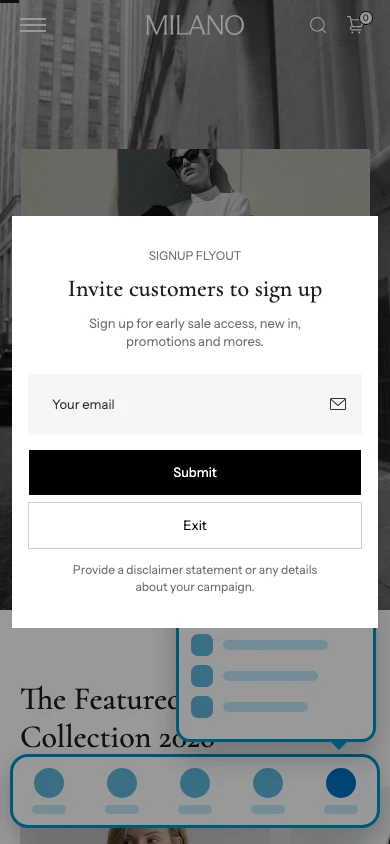 Navi+ Tab Bar on the Milano Shopify theme Navi+ Tab Bar on the Milano Shopify theme
