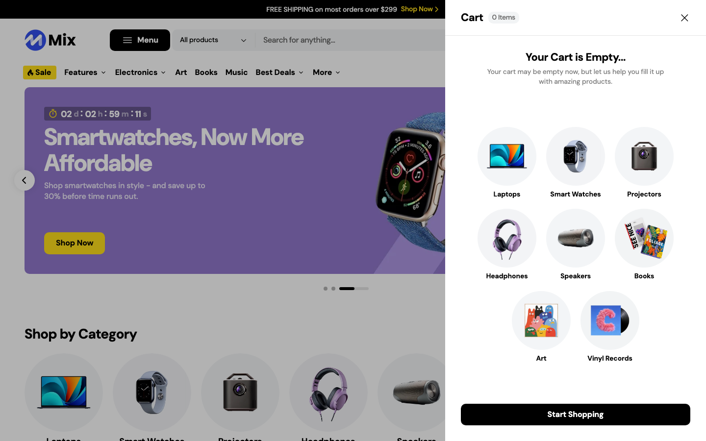 Cart → panel opened — Navi+ on the Mix Shopify theme Cart → panel opened — Navi+ on the Mix Shopify theme