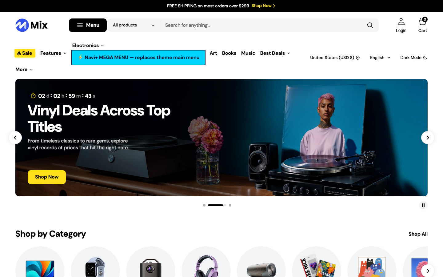Replace main menu — Navi+ on the Mix Shopify theme Replace main menu — Navi+ on the Mix Shopify theme