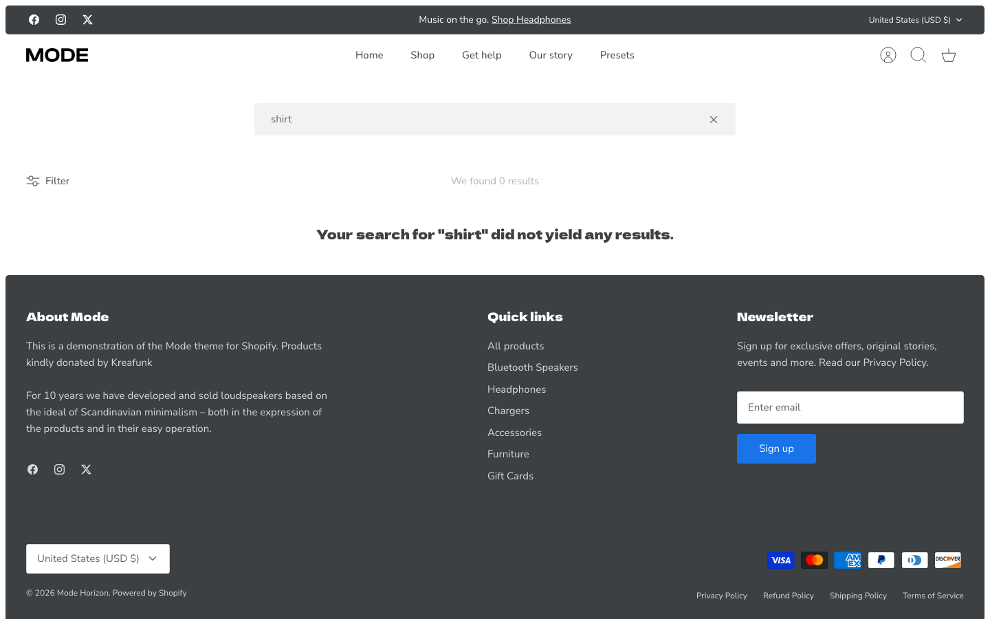 Search → panel opened — Navi+ on the Mode Shopify theme Search → panel opened — Navi+ on the Mode Shopify theme