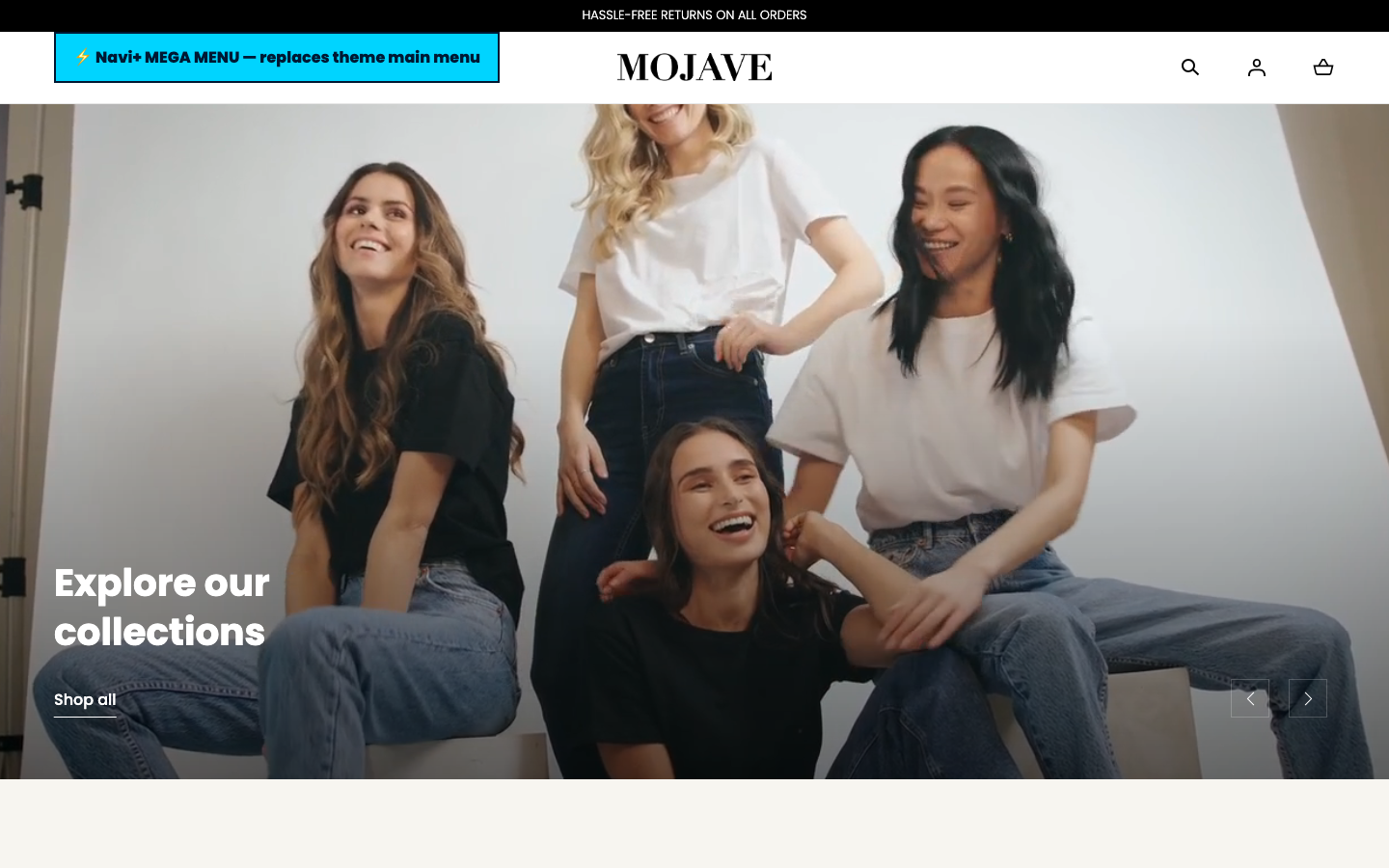 Replace main menu — Navi+ on the Mojave Shopify theme Replace main menu — Navi+ on the Mojave Shopify theme