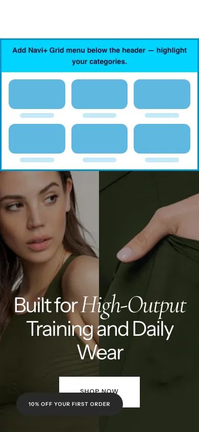 Navi+ Grid Menu on the Monaco Shopify theme Navi+ Grid Menu on the Monaco Shopify theme