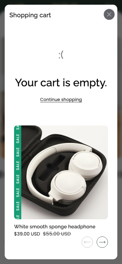 Cart → panel opened — Navi+ on the Monk Shopify theme