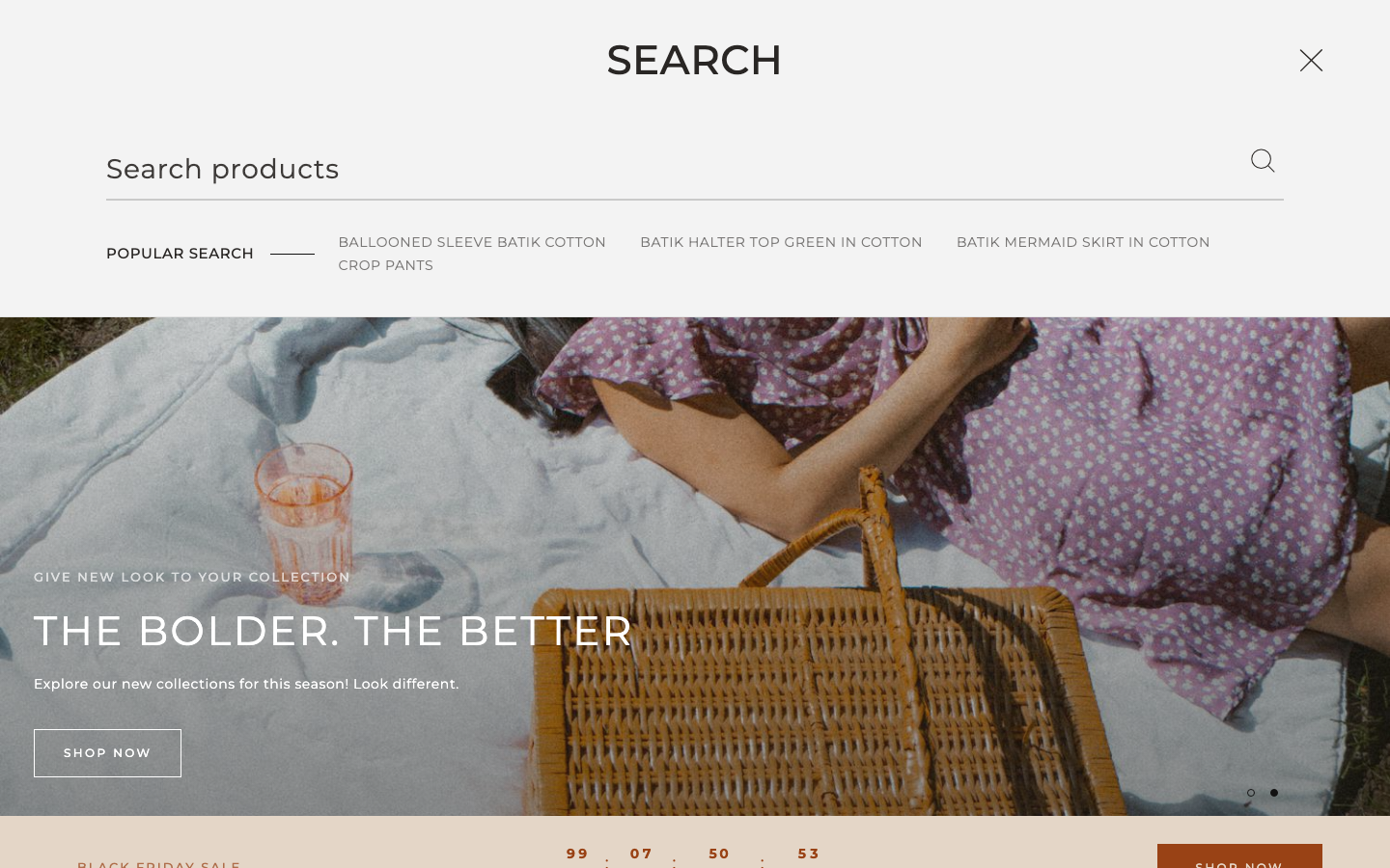 Search → panel opened — Navi+ on the Mono Shopify theme Search → panel opened — Navi+ on the Mono Shopify theme