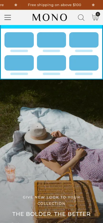 Navi+ Grid Menu on the Mono Shopify theme Navi+ Grid Menu on the Mono Shopify theme