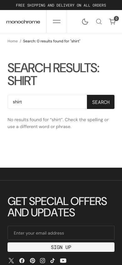 Search → panel opened — Navi+ on the Monochrome Shopify theme Search → panel opened — Navi+ on the Monochrome Shopify theme