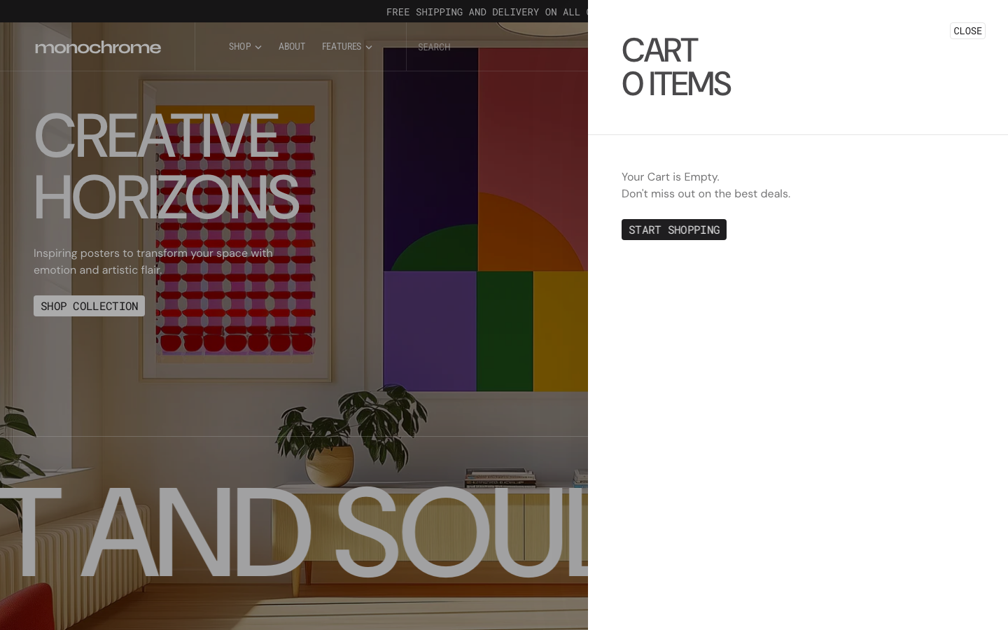 Cart → panel opened — Navi+ on the Monochrome Shopify theme Cart → panel opened — Navi+ on the Monochrome Shopify theme