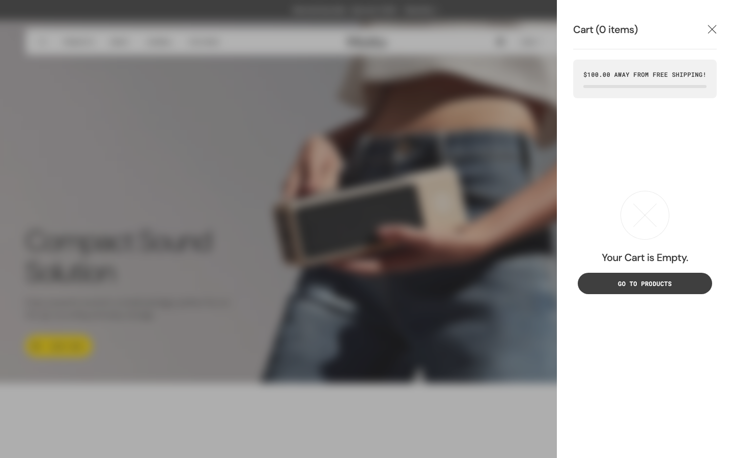 Cart → panel opened — Navi+ on the Motto Shopify theme