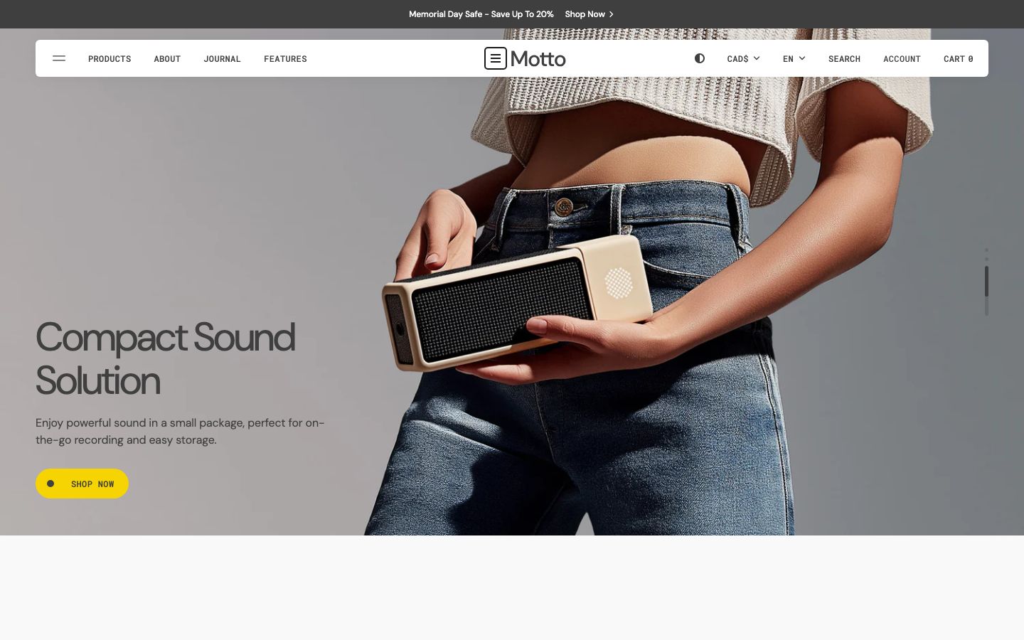 Icon before logo — Navi+ on the Motto Shopify theme