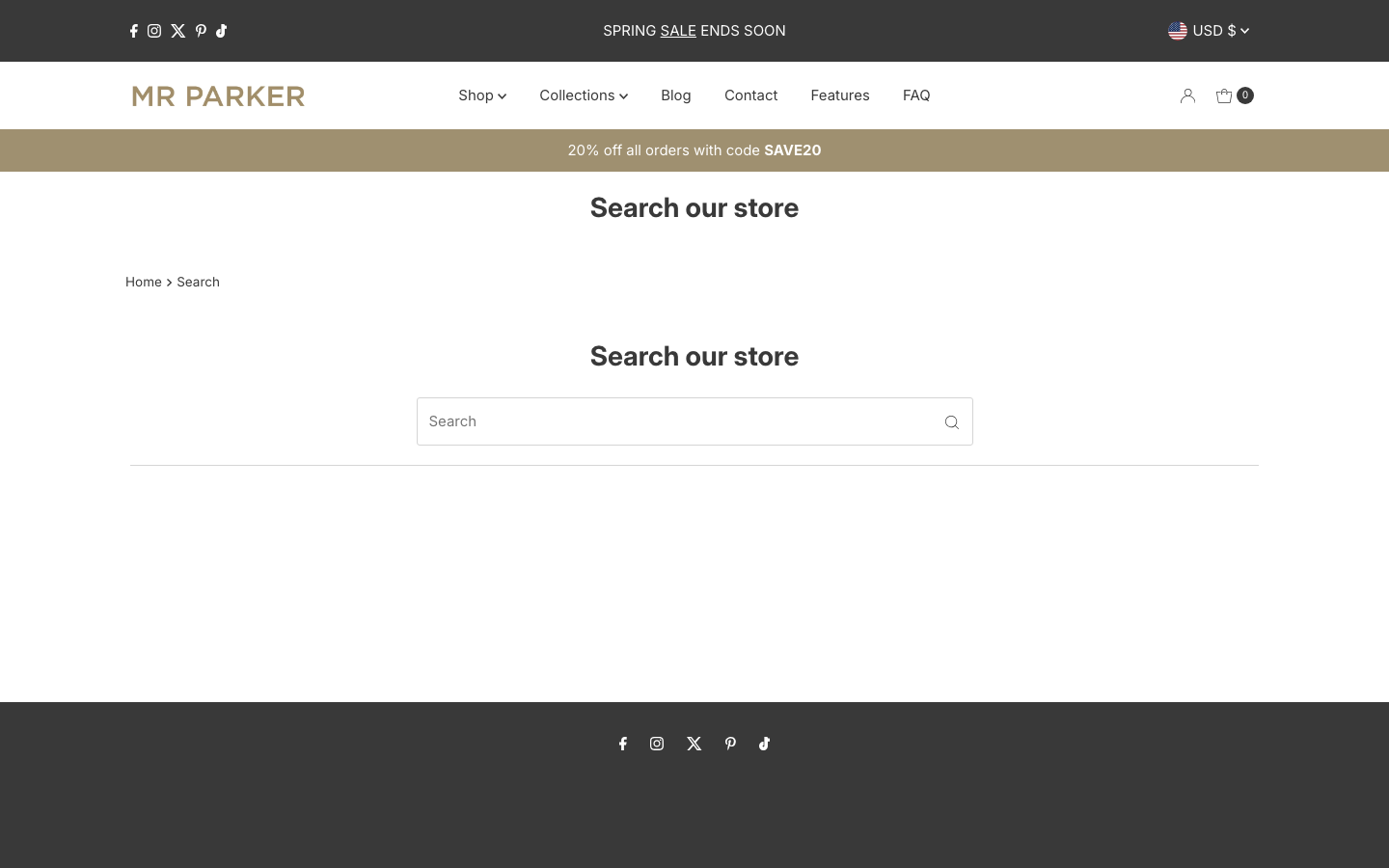 Search → panel opened — Navi+ on the Mr Parker Shopify theme Search → panel opened — Navi+ on the Mr Parker Shopify theme