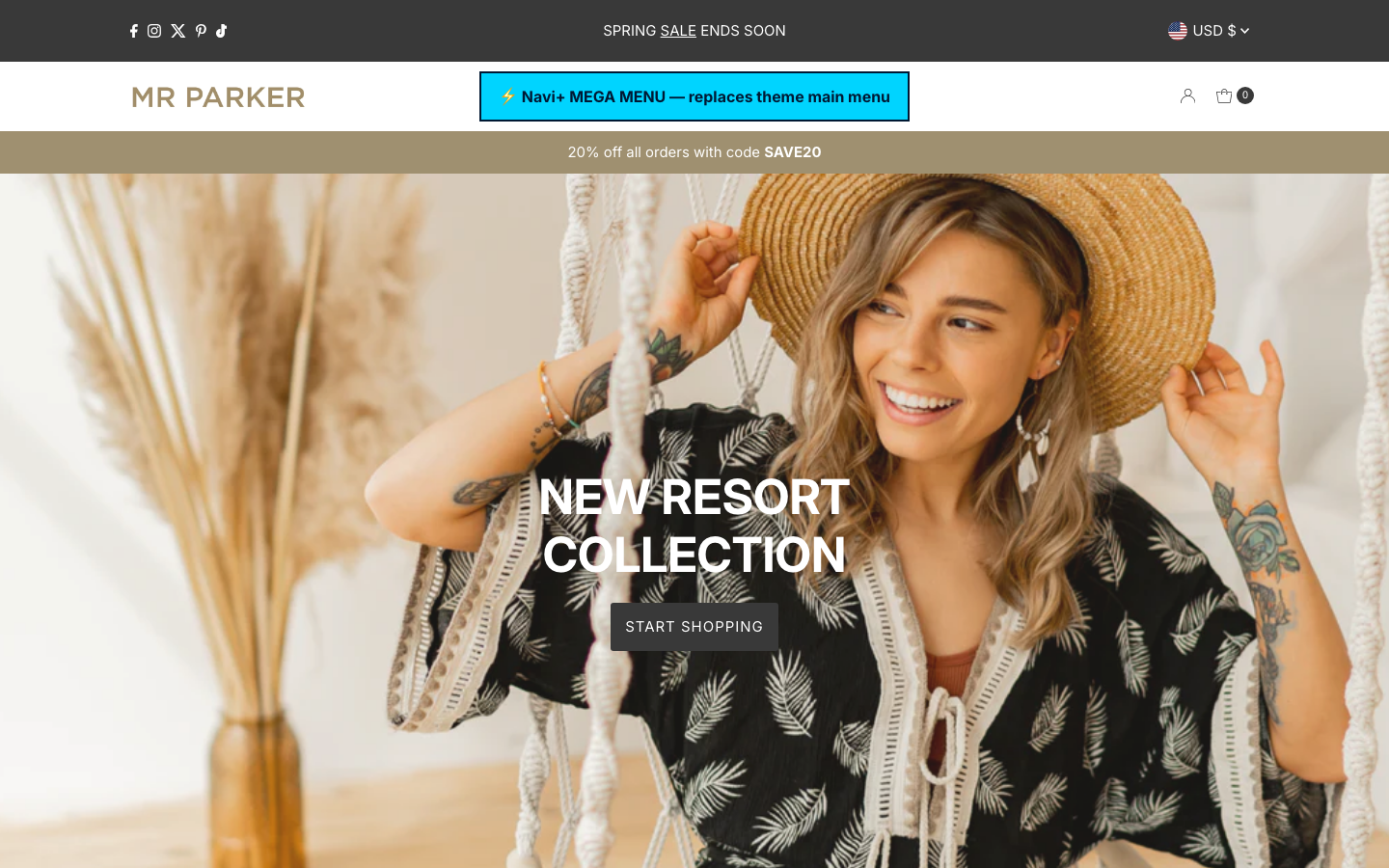 Replace main menu — Navi+ on the Mr Parker Shopify theme Replace main menu — Navi+ on the Mr Parker Shopify theme