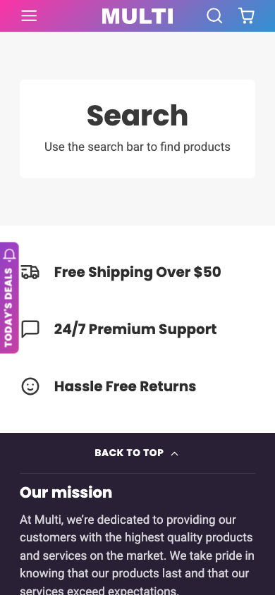 Search → panel opened — Navi+ on the Multi Shopify theme Search → panel opened — Navi+ on the Multi Shopify theme