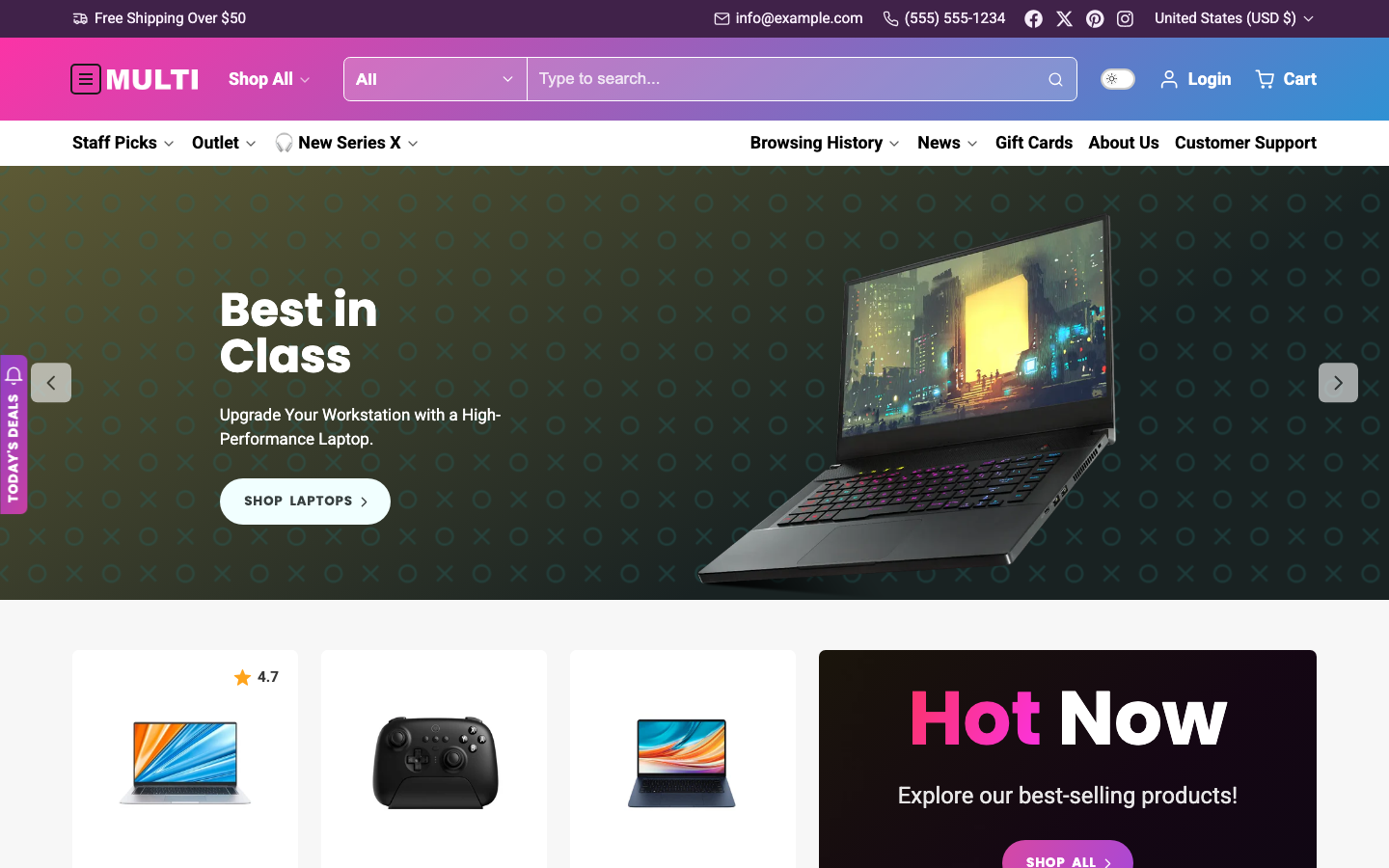 Icon before logo — Navi+ on the Multi Shopify theme Icon before logo — Navi+ on the Multi Shopify theme