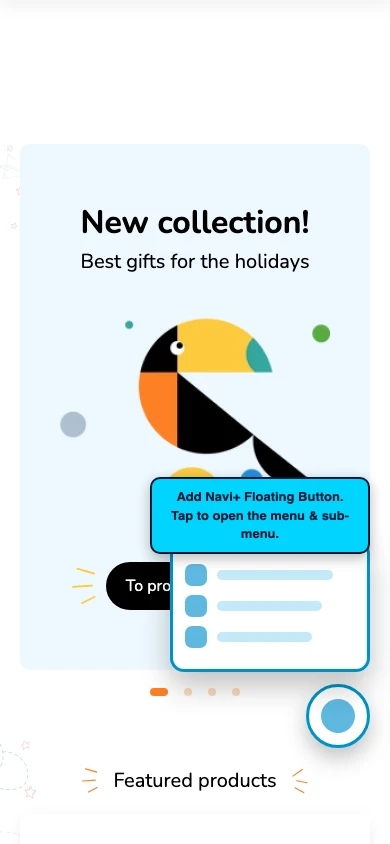 Navi+ FAB on the Murmel Shopify theme Navi+ FAB on the Murmel Shopify theme