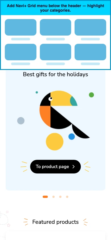 Navi+ Grid Menu on the Murmel Shopify theme Navi+ Grid Menu on the Murmel Shopify theme