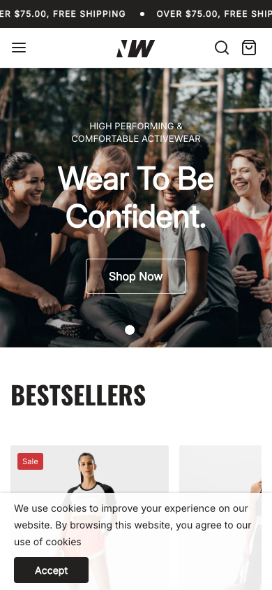 Search → panel opened — Navi+ on the Neat Shopify theme