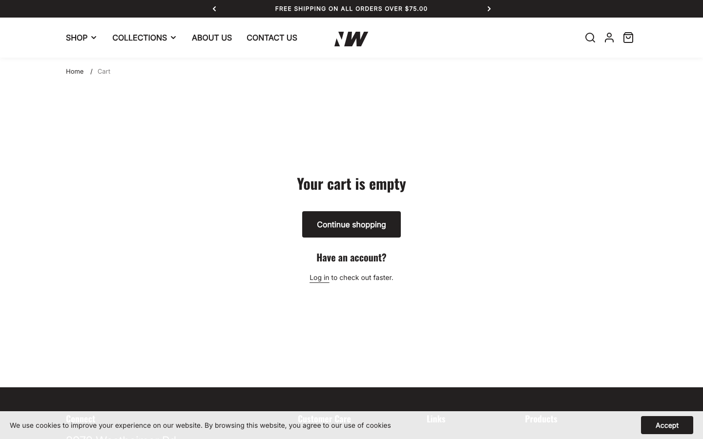 Cart → panel opened — Navi+ on the Neat Shopify theme