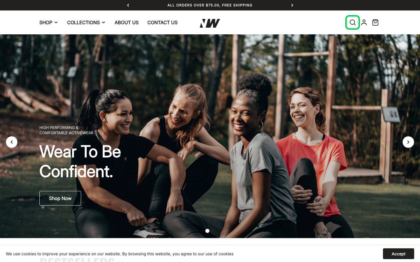 Cart → panel opened — Navi+ on the Neat Shopify theme
