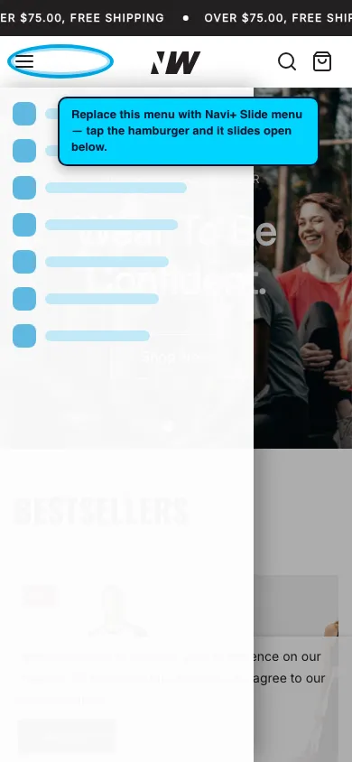 Navi+ Slide Menu on the Neat Shopify theme Navi+ Slide Menu on the Neat Shopify theme