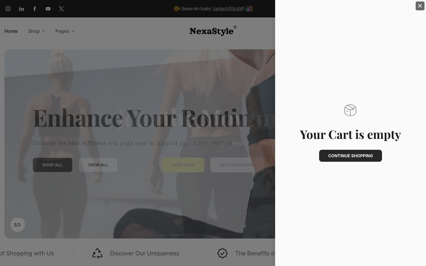 Cart → panel opened — Navi+ on the Nexa Shopify theme Cart → panel opened — Navi+ on the Nexa Shopify theme
