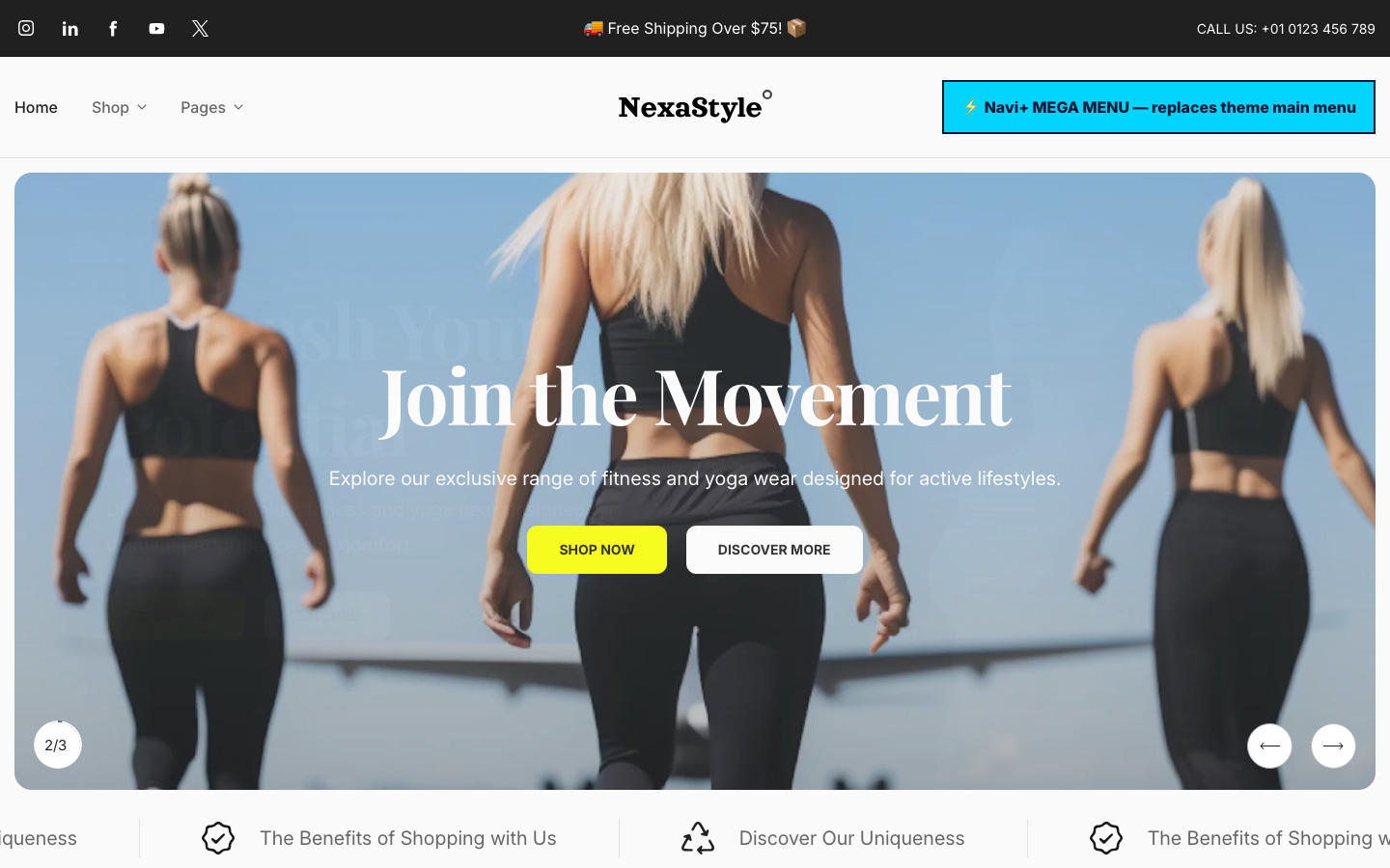 Replace main menu — Navi+ on the Nexa Shopify theme Replace main menu — Navi+ on the Nexa Shopify theme