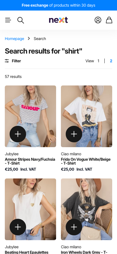 Search → panel opened — Navi+ on the Next Shopify theme Search → panel opened — Navi+ on the Next Shopify theme