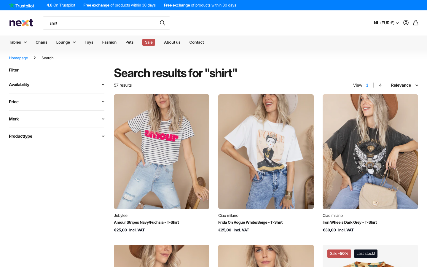 Search → panel opened — Navi+ on the Next Shopify theme Search → panel opened — Navi+ on the Next Shopify theme