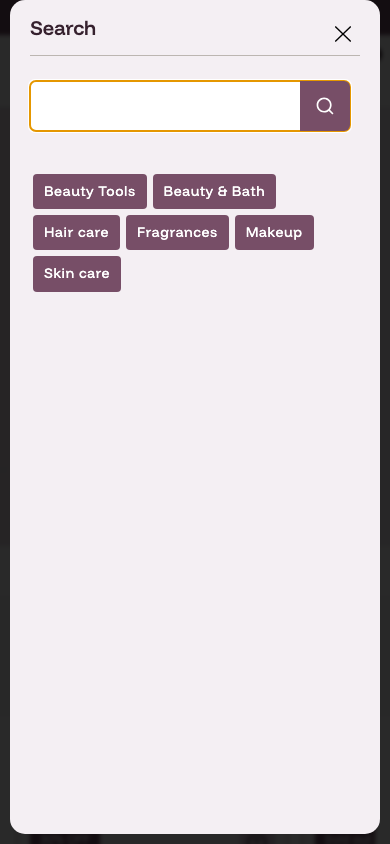 Search → panel opened — Navi+ on the Nexus Shopify theme Search → panel opened — Navi+ on the Nexus Shopify theme