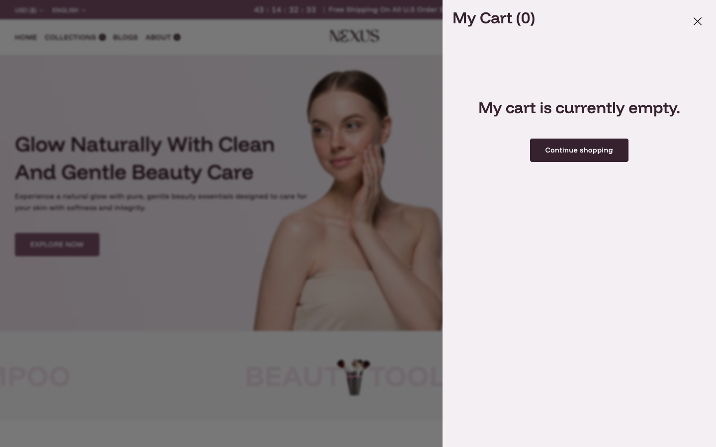 Cart → panel opened — Navi+ on the Nexus Shopify theme Cart → panel opened — Navi+ on the Nexus Shopify theme