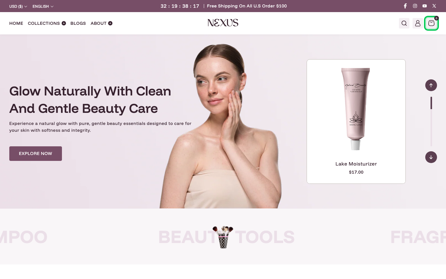 Cart → panel opened — Navi+ on the Nexus Shopify theme Cart → panel opened — Navi+ on the Nexus Shopify theme