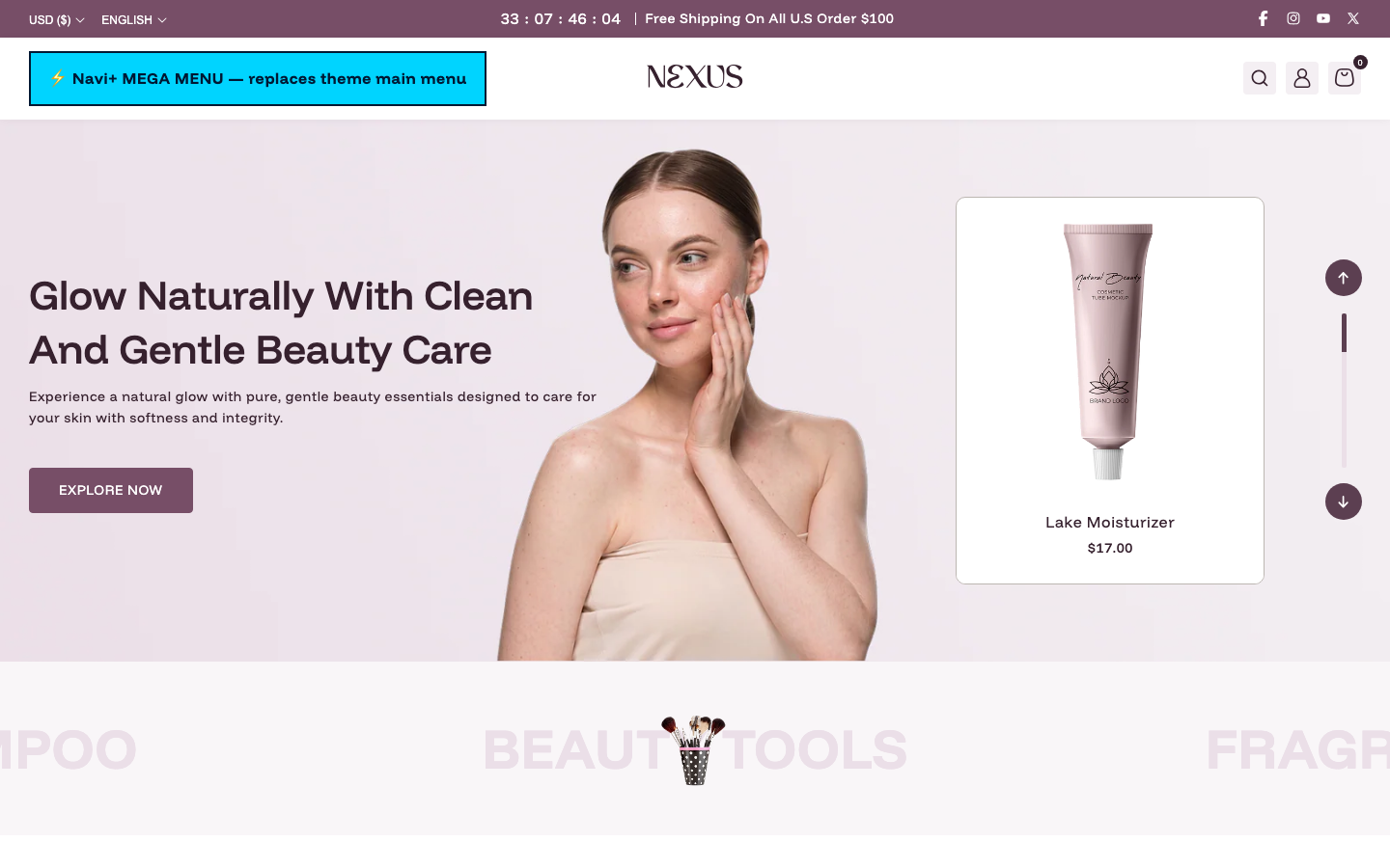 Replace main menu — Navi+ on the Nexus Shopify theme Replace main menu — Navi+ on the Nexus Shopify theme