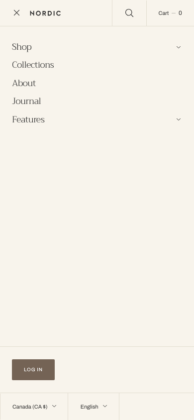 Hamburger → panel opened — Navi+ on the Nordic Shopify theme Hamburger → panel opened — Navi+ on the Nordic Shopify theme