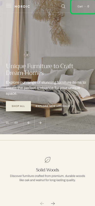 Cart → panel opened — Navi+ on the Nordic Shopify theme Cart → panel opened — Navi+ on the Nordic Shopify theme