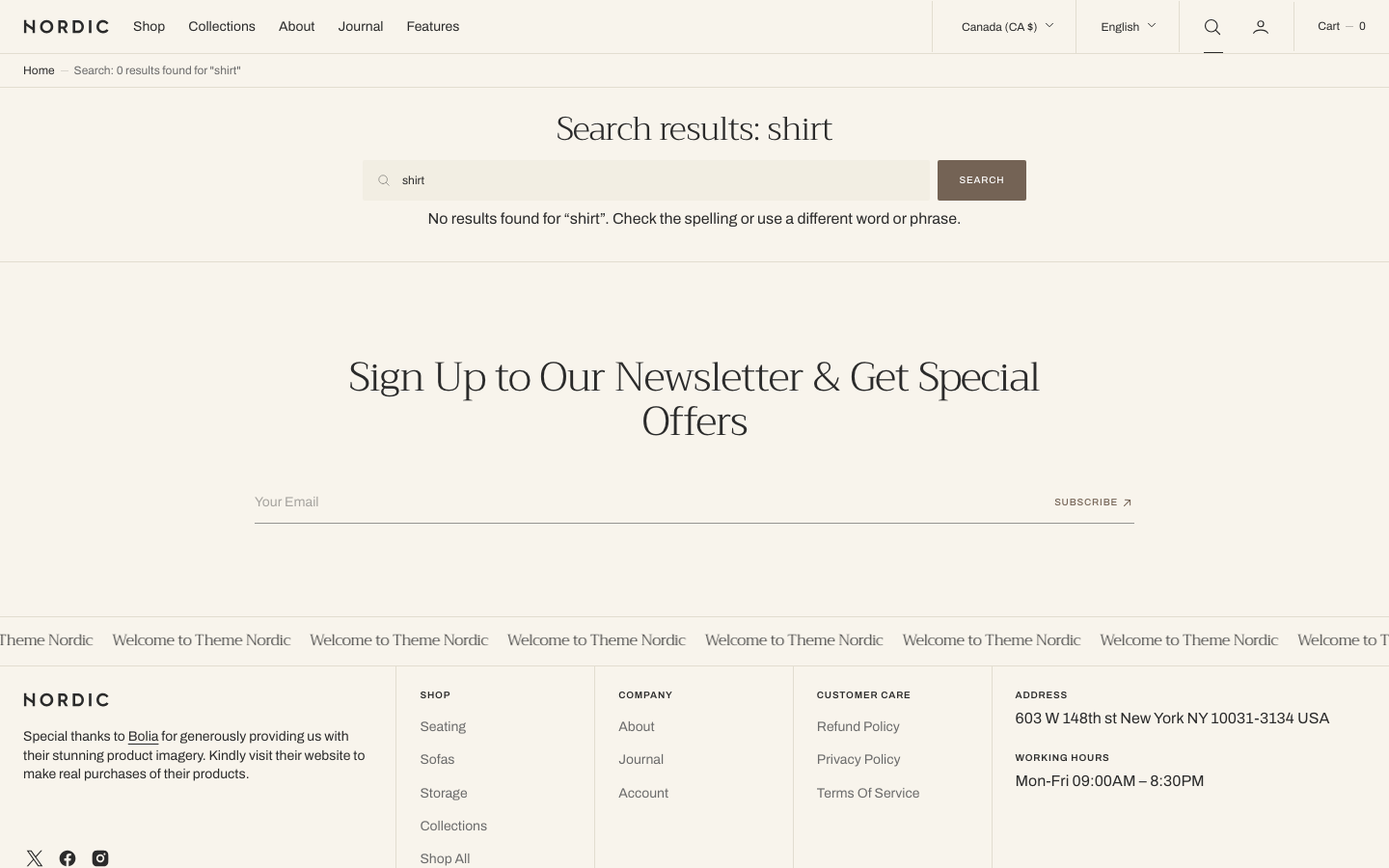 Search → panel opened — Navi+ on the Nordic Shopify theme Search → panel opened — Navi+ on the Nordic Shopify theme