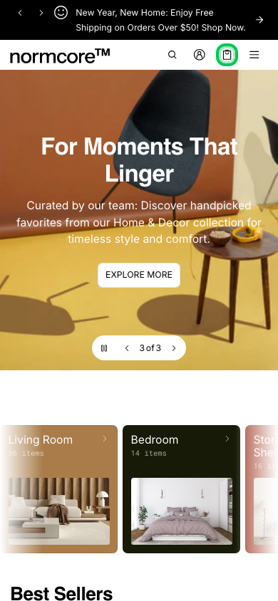 Cart → panel opened — Navi+ on the Normcore Shopify theme Cart → panel opened — Navi+ on the Normcore Shopify theme