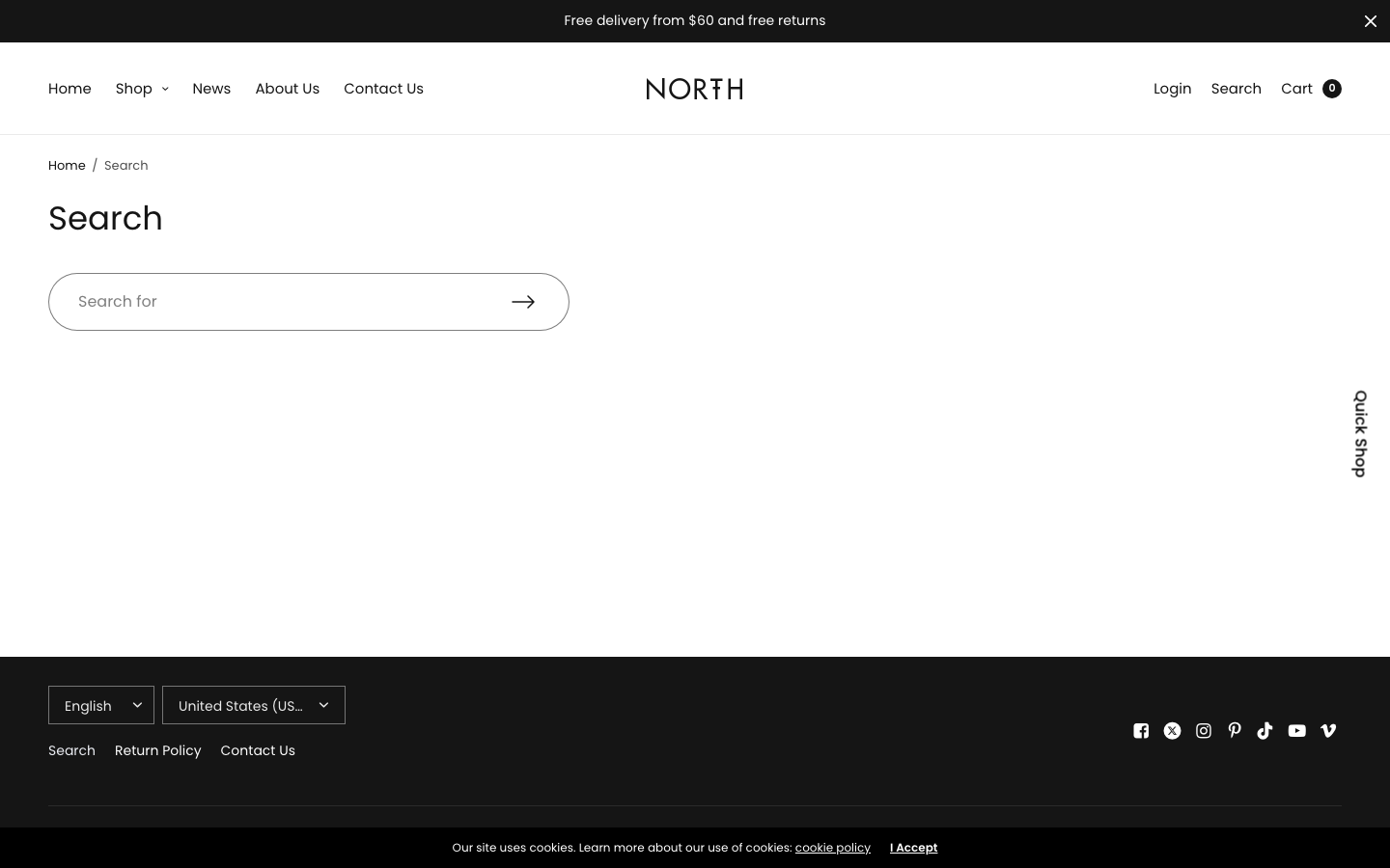 Search → panel opened — Navi+ on the North Shopify theme Search → panel opened — Navi+ on the North Shopify theme