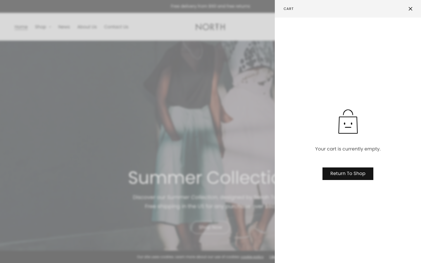 Cart → panel opened — Navi+ on the North Shopify theme Cart → panel opened — Navi+ on the North Shopify theme