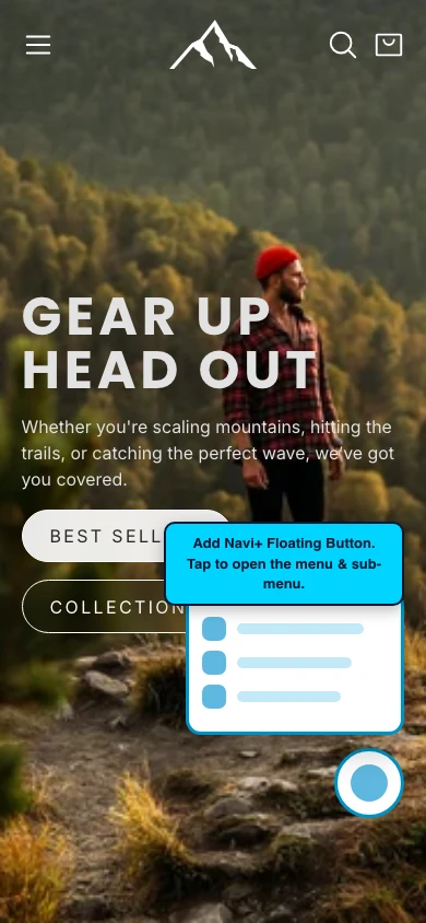 Navi+ FAB on the Nova Shopify theme Navi+ FAB on the Nova Shopify theme